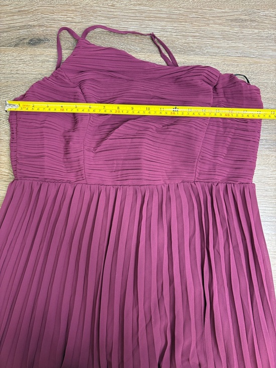 Lulus Wondrous Muse Plum Pleated One-Shoulder Midi Dress XXL - Picture 11 of 12